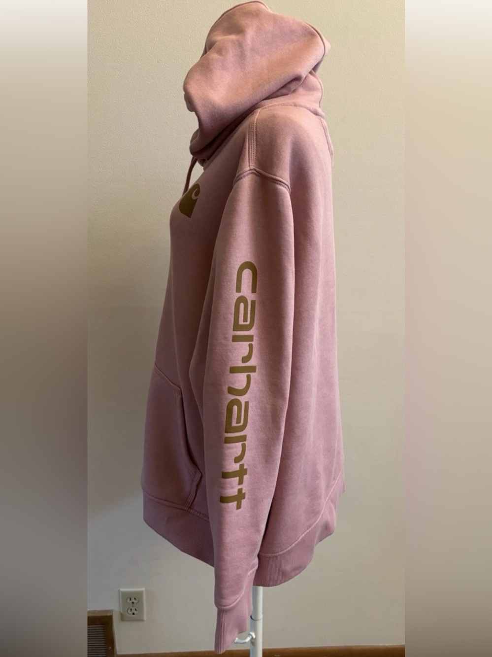 Carhartt Pink Hoodie Womens XXL 20 Relaxed Fit Logo Sleeve - Picture 3 of 8
